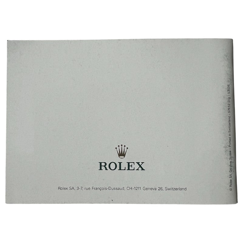 Your Rolex Oyster Booklet Manual English ref: 579.52