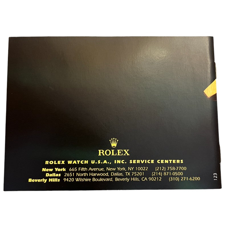Rolex Factory Service The Care Of Your Rolex Booklet