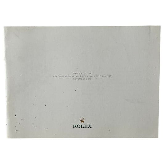 Rolex UK Price List November 2015