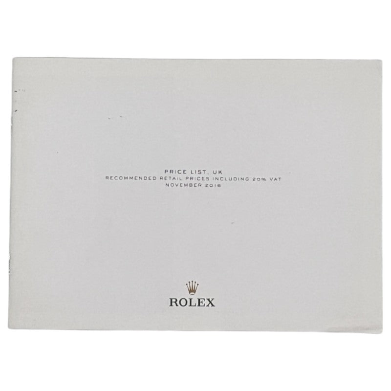 Rolex UK Price List November 2016