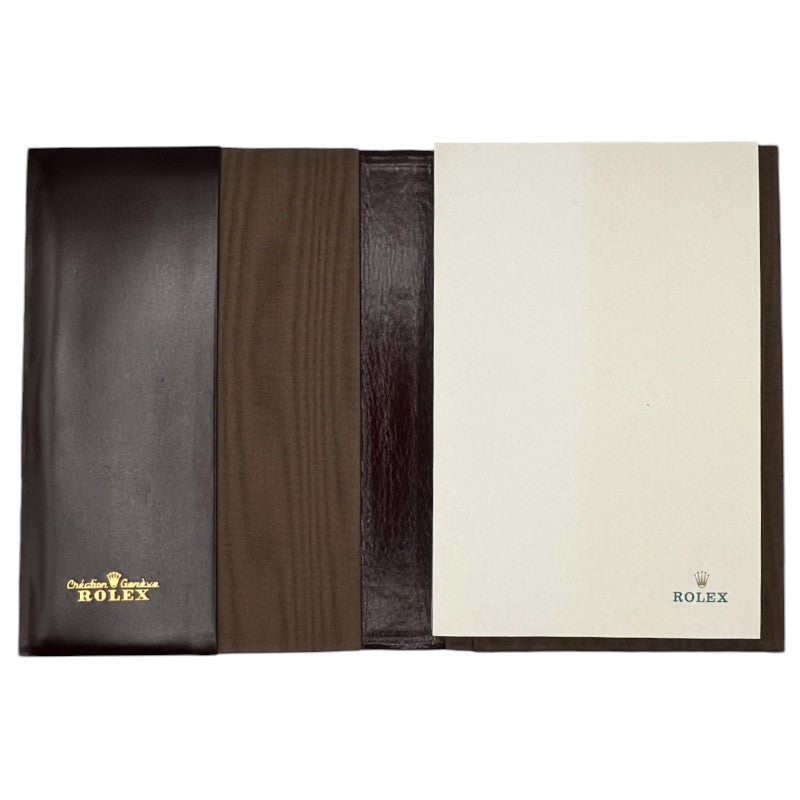 Rolex Vintage Watch Box Brown Leather With Notebook 72.00.01